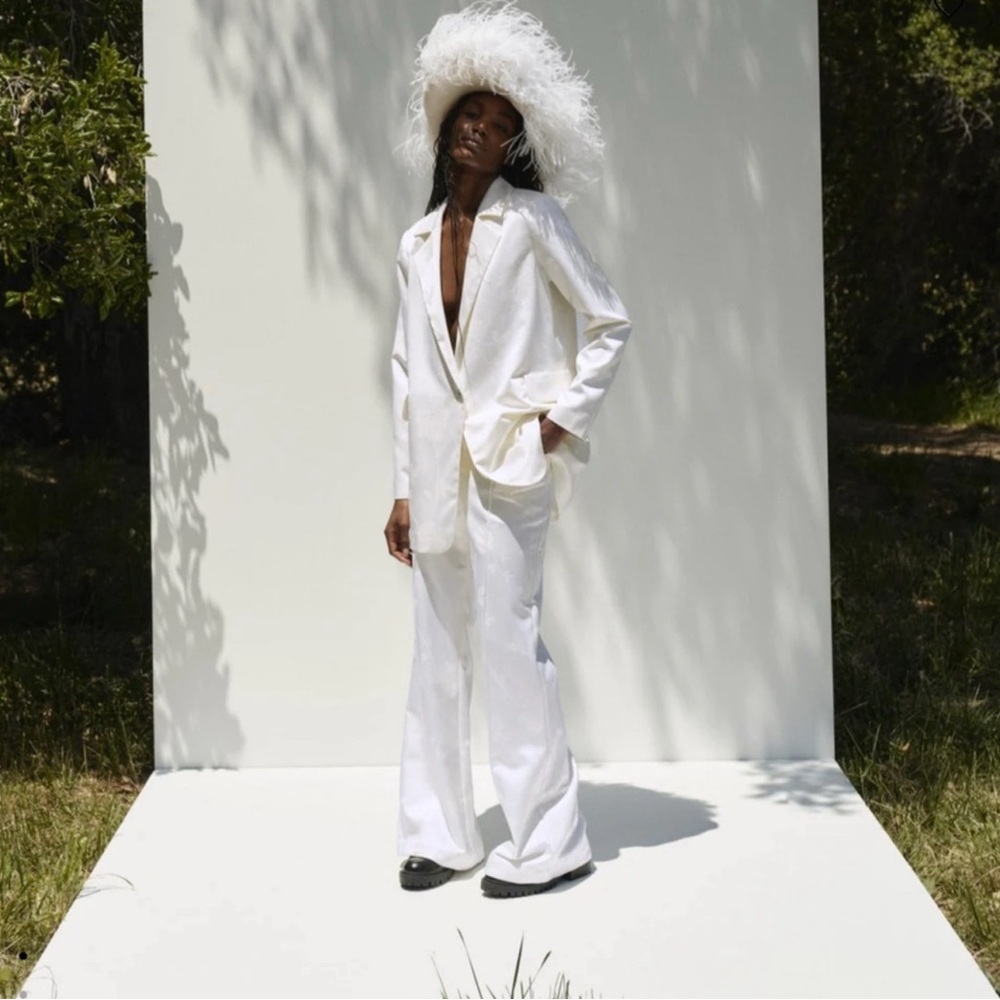 For Love And Lemons Cream Satin Blouse